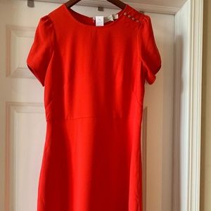Loft Red Cap Sleeve Dress NWT